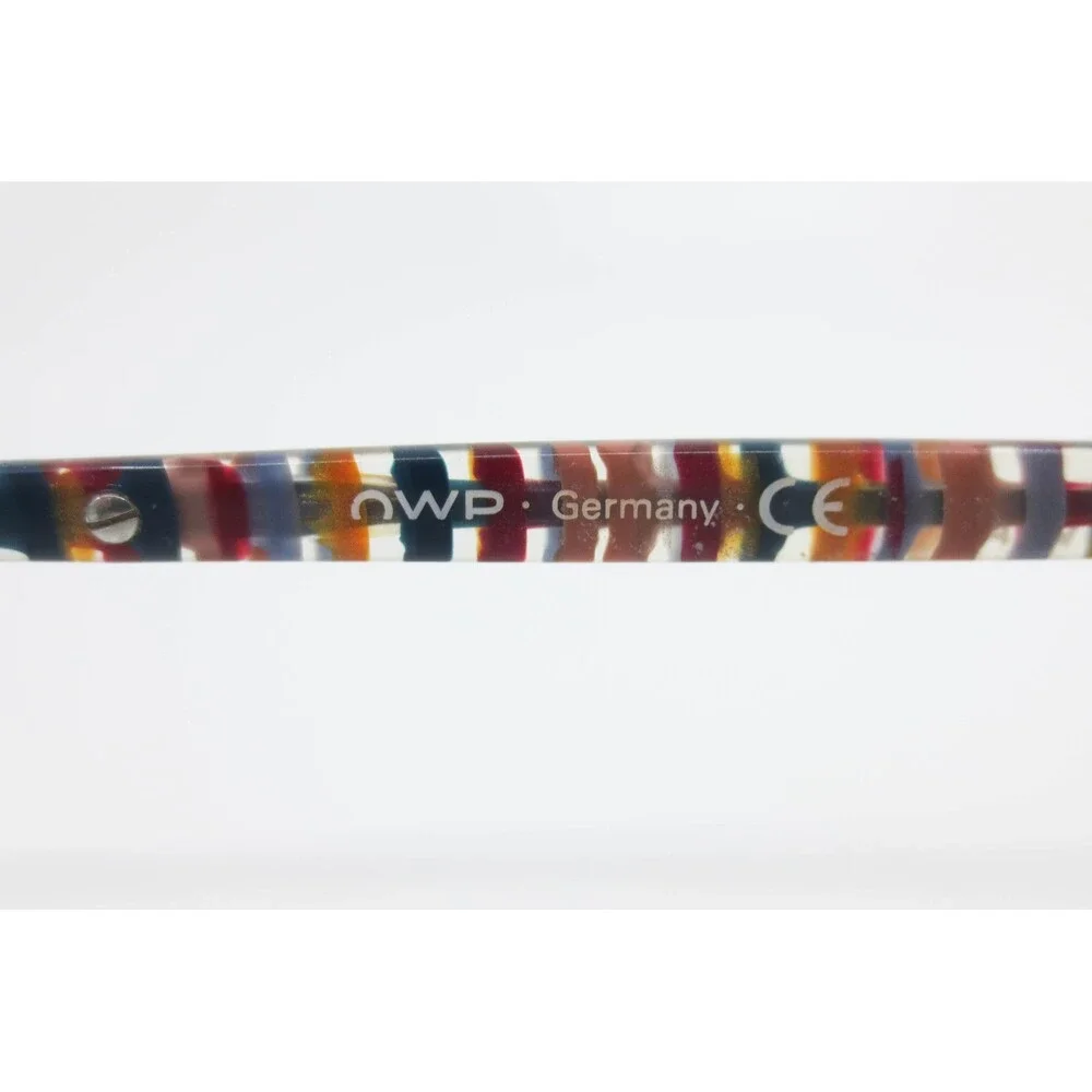 OWP Germany Mod 1421 300 135 Blue Multi Color Striped Eye Glass Frames 48-18-135